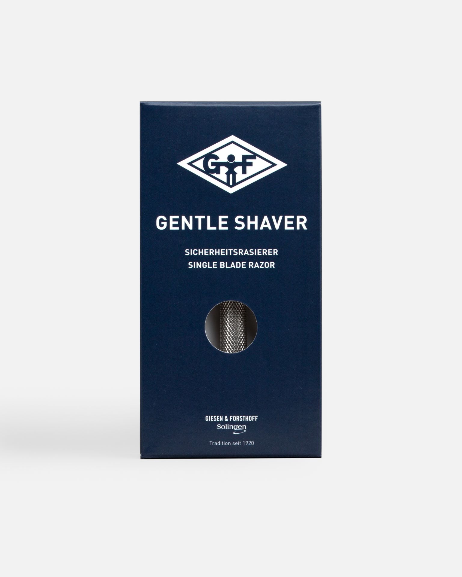 RASIERHOBEL GENTLE SHAVER MIT LANGEM EDELSTAHLGRIFF 100 MM G&F TIMOR® UNISEX