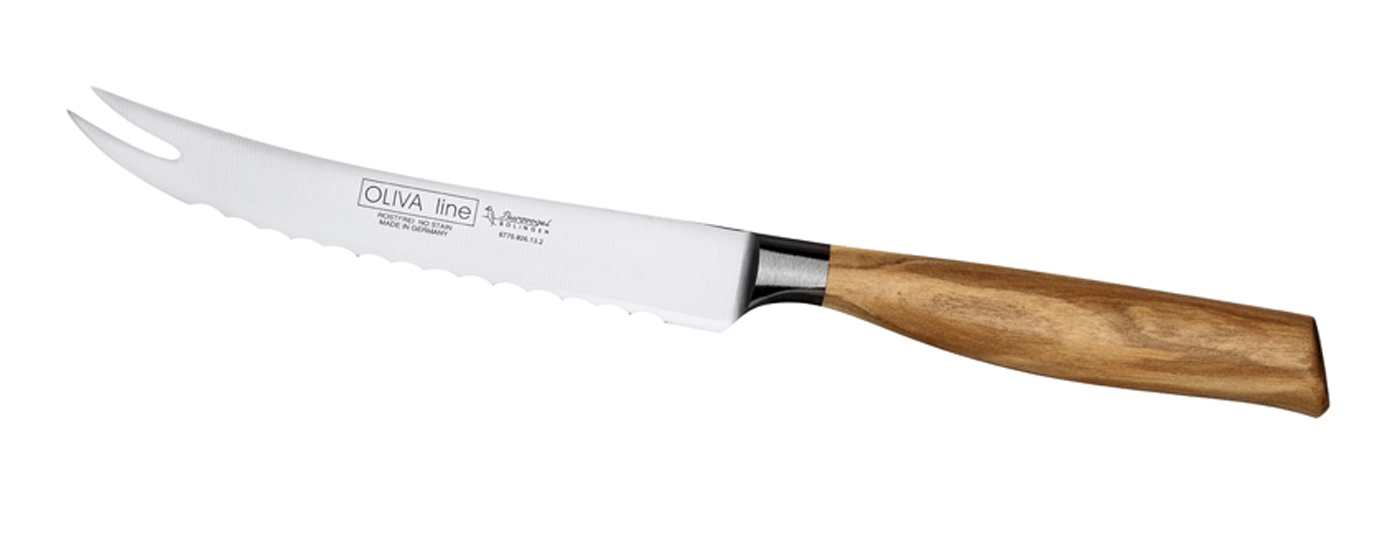 Burgvogel  Tomatenmesser mit Gabelspitze 13 cm  Serie Oliva Line hochwertige Chrom-Molybdän Stahl