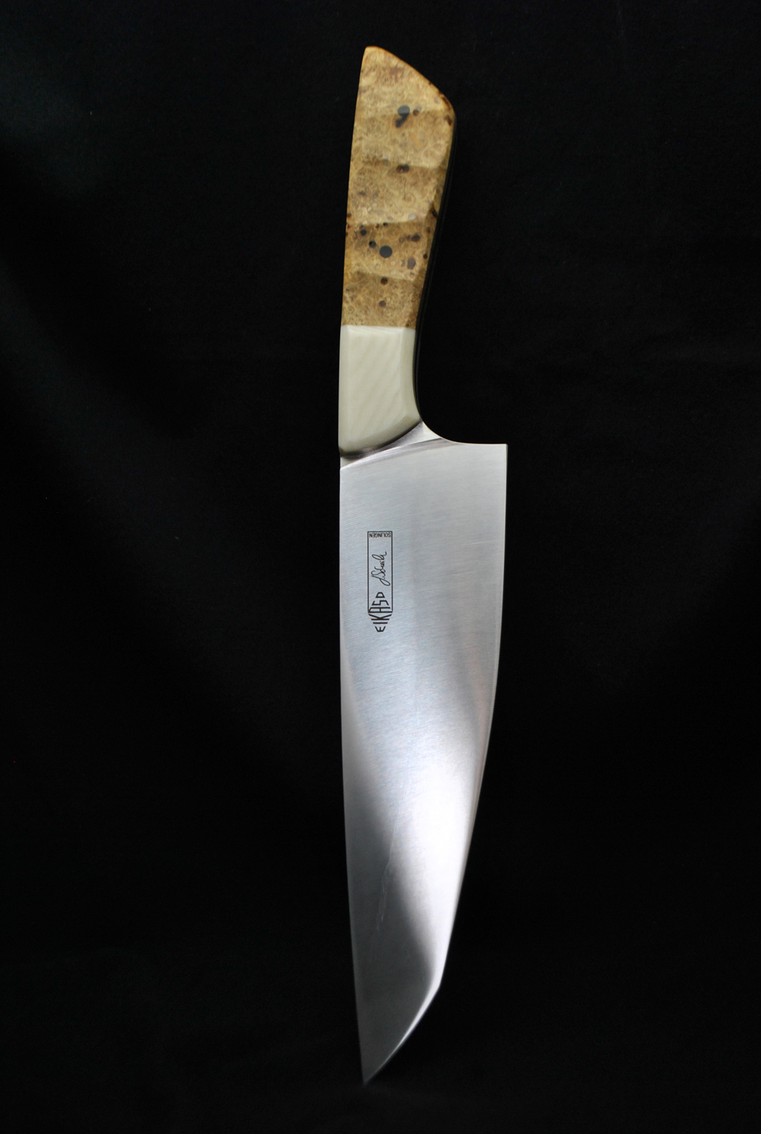 Beluga T7 Kochmesser 20 cm  Griff Messrbirke u-Elfenbein Mirkader Scheidle Quality Made in Solingen