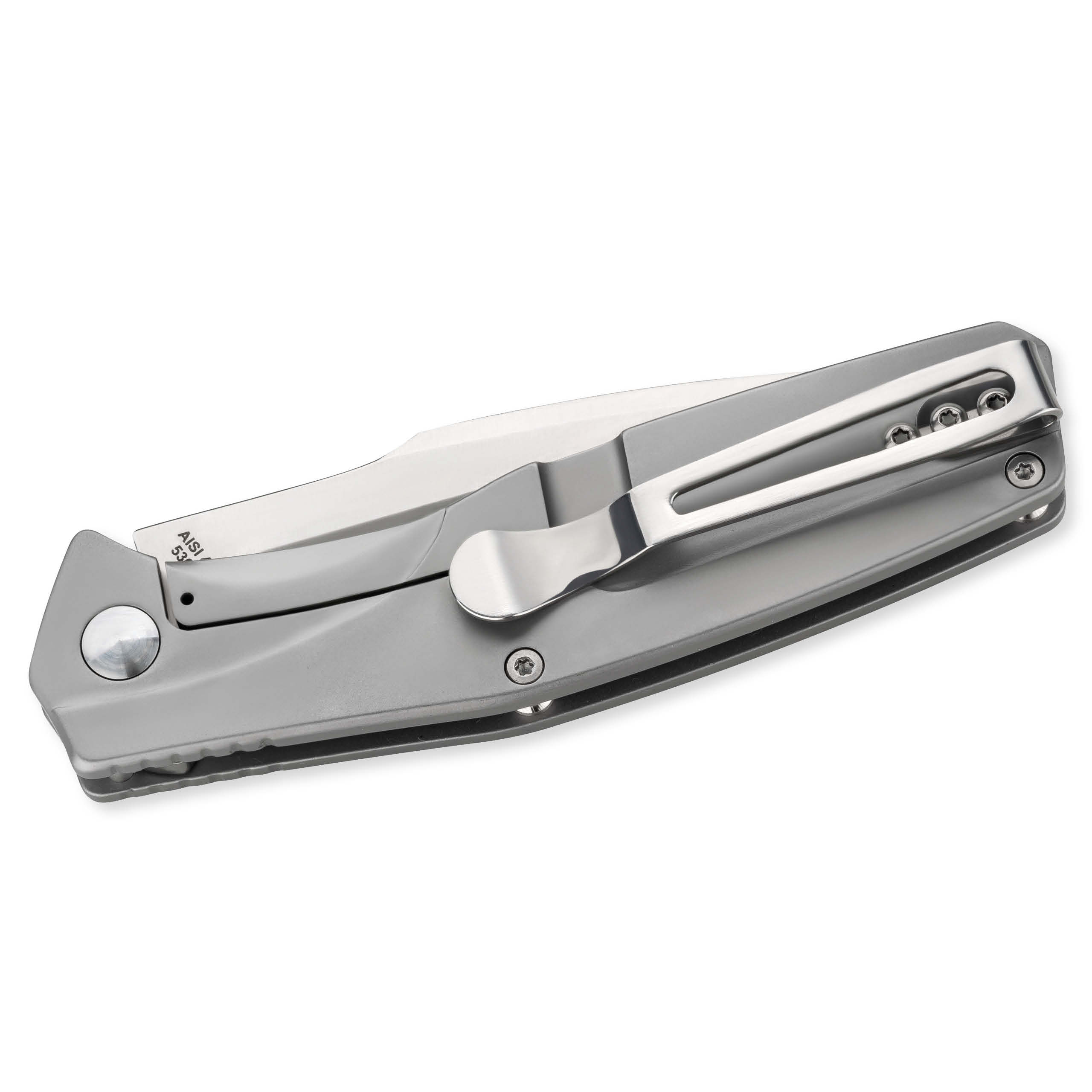 Taschenmesser Edelstahl  8,6 cm. von herbertz rostfreiem Hochleistungsstahl AISI 440