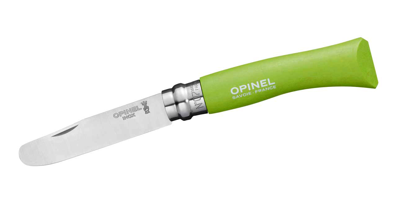 Opinel no. 07  Kindermesser, rostfrei, Buchenholz grün bei iss