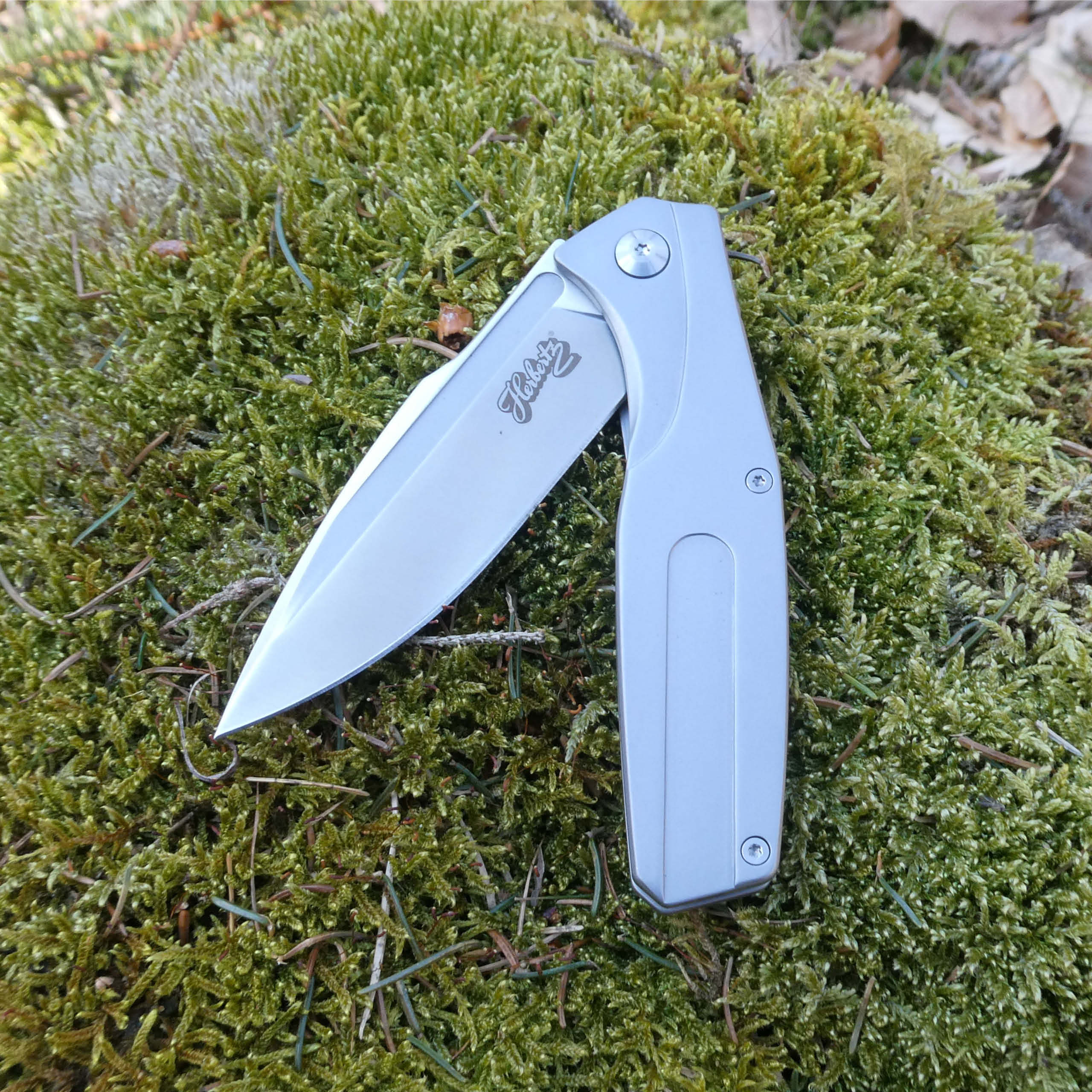 Taschenmesser Edelstahl  8,6 cm. von herbertz rostfreiem Hochleistungsstahl AISI 440