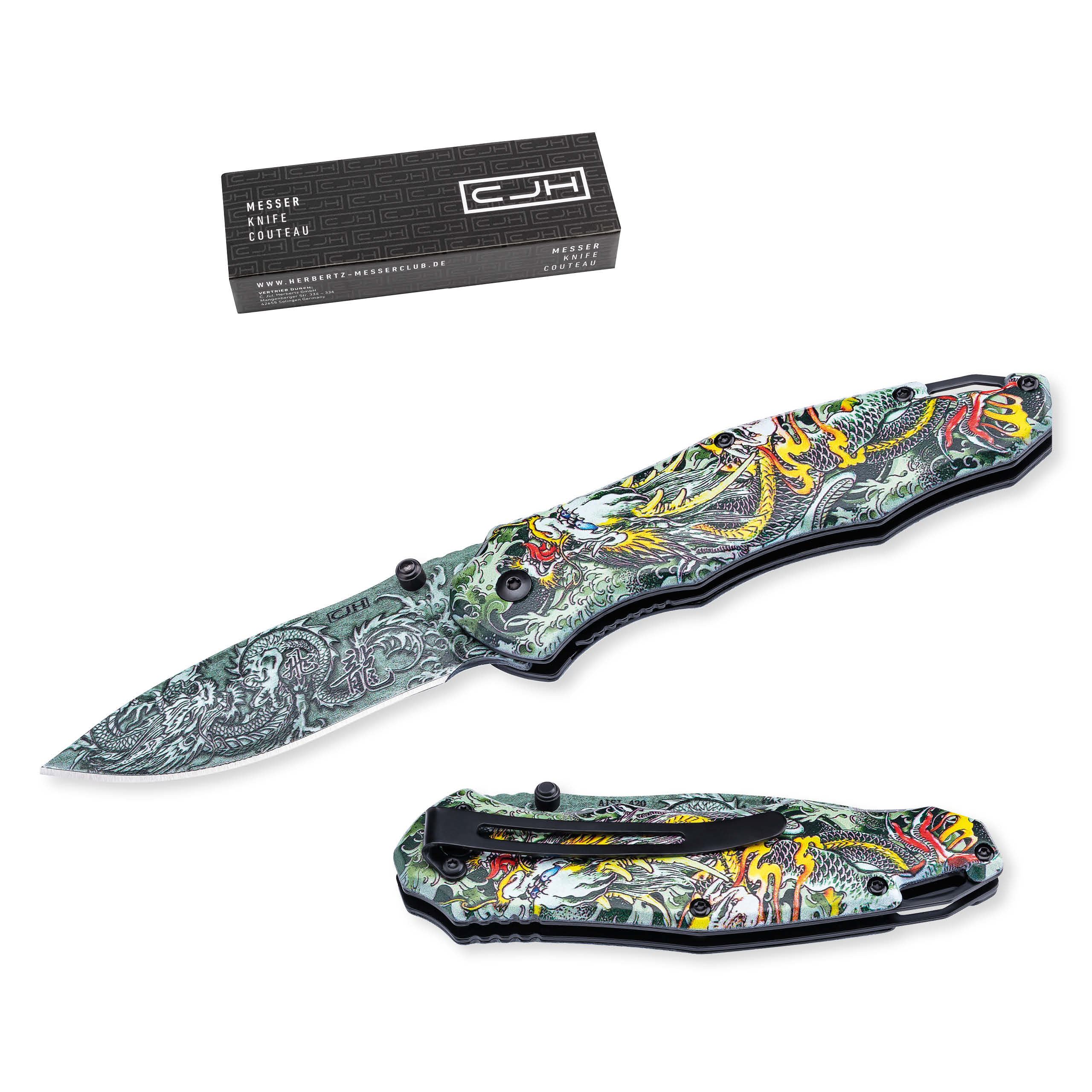 Einhandmesser Drache 8,1 cm rostfreiem AISI 420 Stah von Herbertz bei ISS