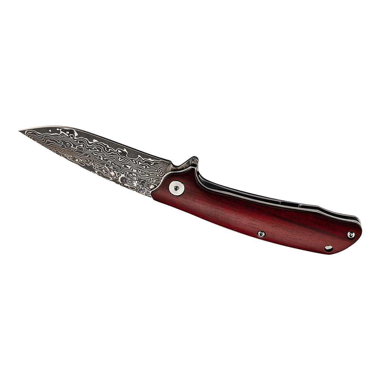 Damaszener Einhandmesser PUMA TEC rostfreiem 8Cr13 Stahl-beidseitig je 33-Lagen Damast Stahl bei ISS