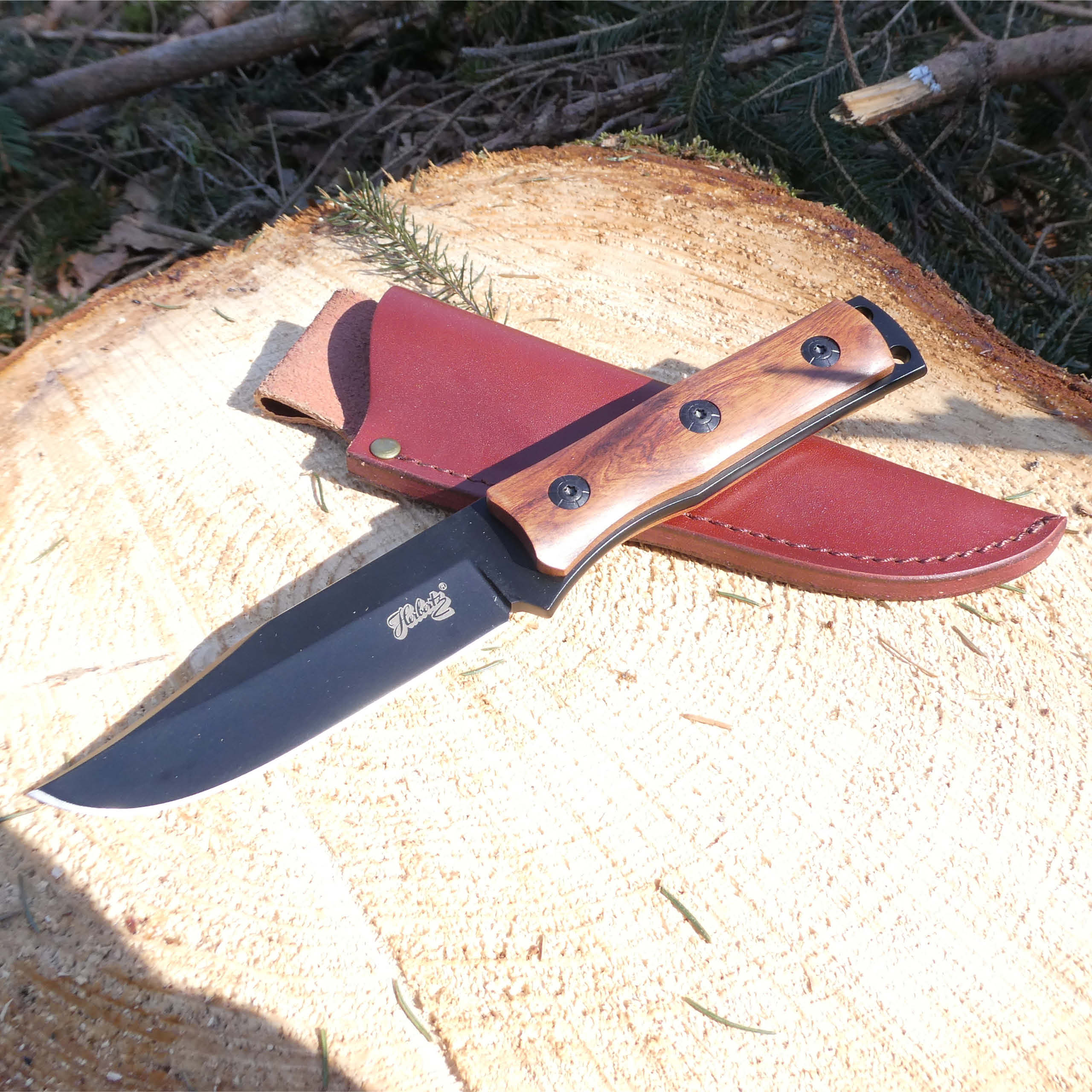 Herbertz Jagdmesser Gürtelmesser Cocobolo, Full Tang 10,513 AISI 440 Stahl