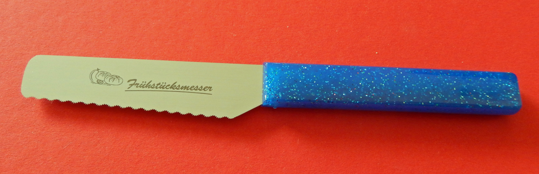 Brötchenmesser Frühstücksmesser  blau von ISS Solingen