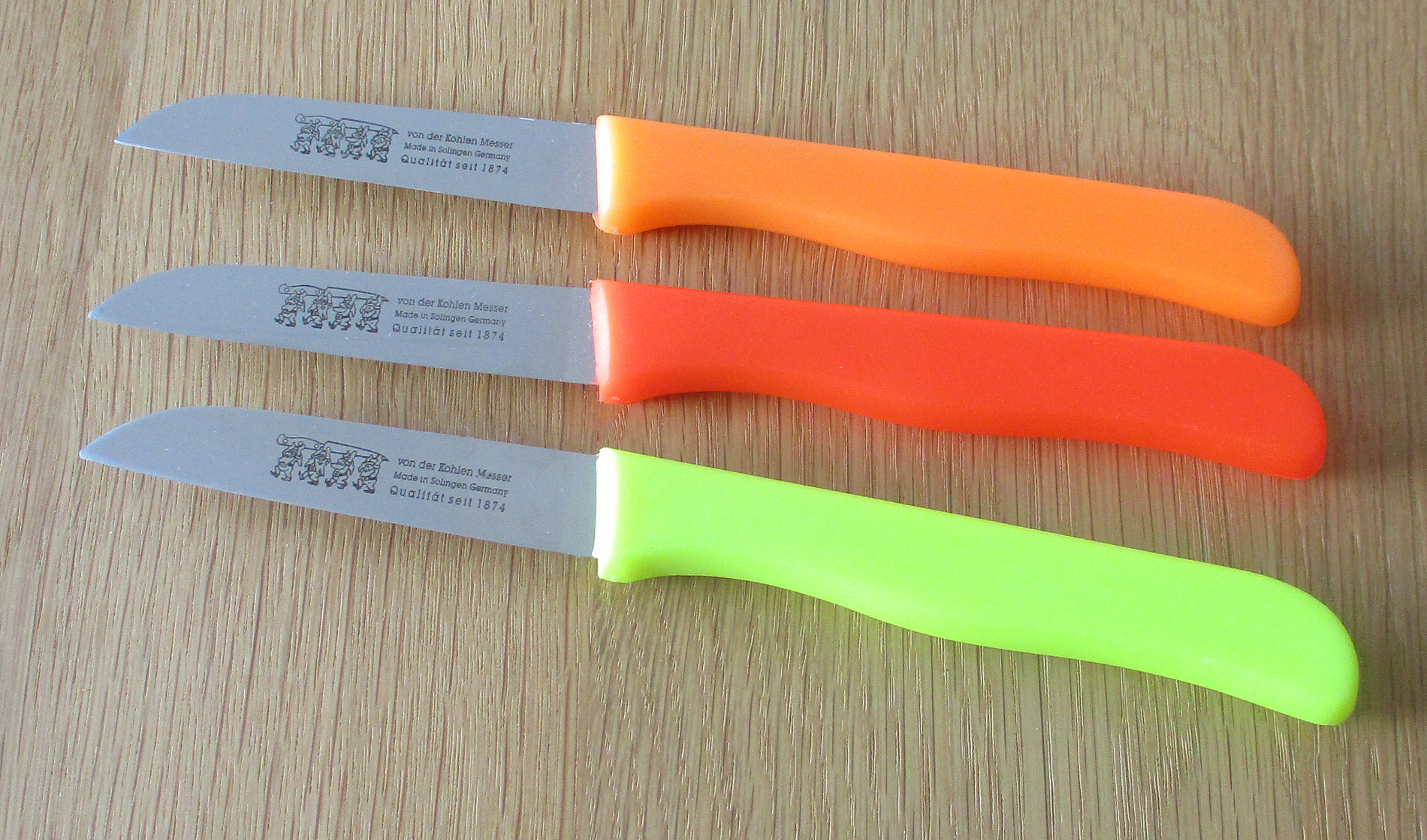 3 Gemüsemesser Küchenmesser 7,5 cm rostfrei von der Kohlen Quality Made in SG