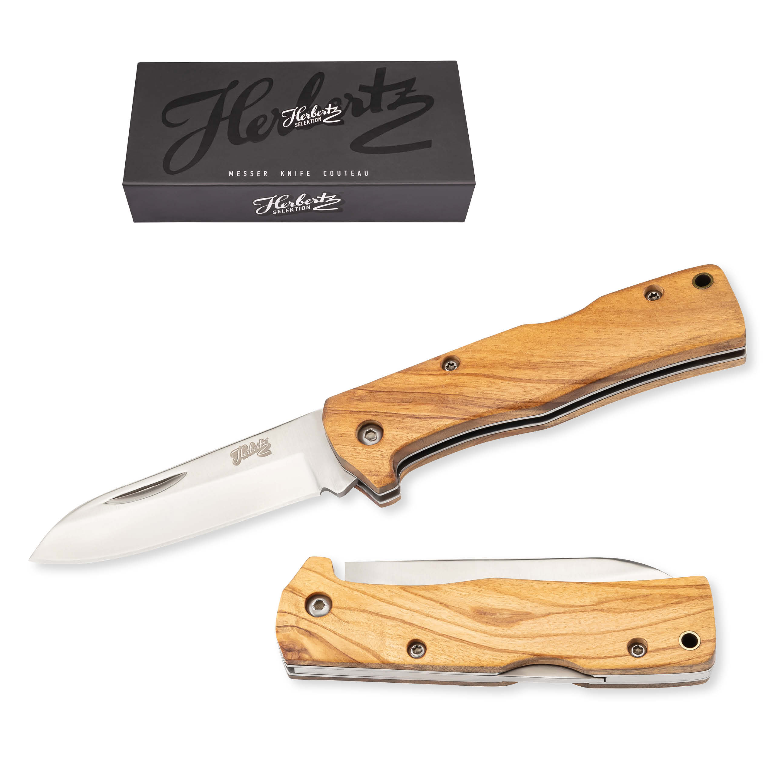 Herbertz Selektion Taschenmesser Olivenholz rostfreiem AISI 440 Stah bei ISS bestellen