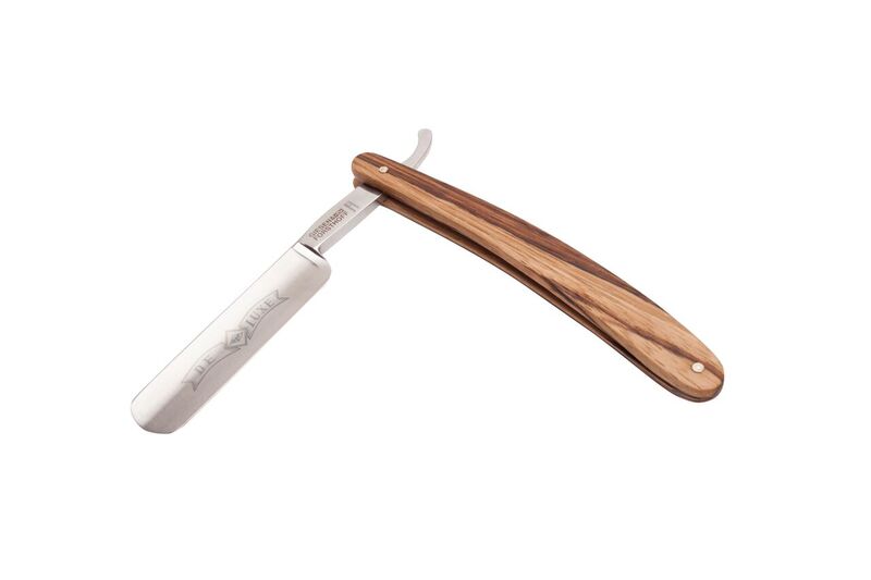 Rasiermesser Carbon 5/8 " G&F  fein geschlifen- Zebrano Holz Schalen bei ISS