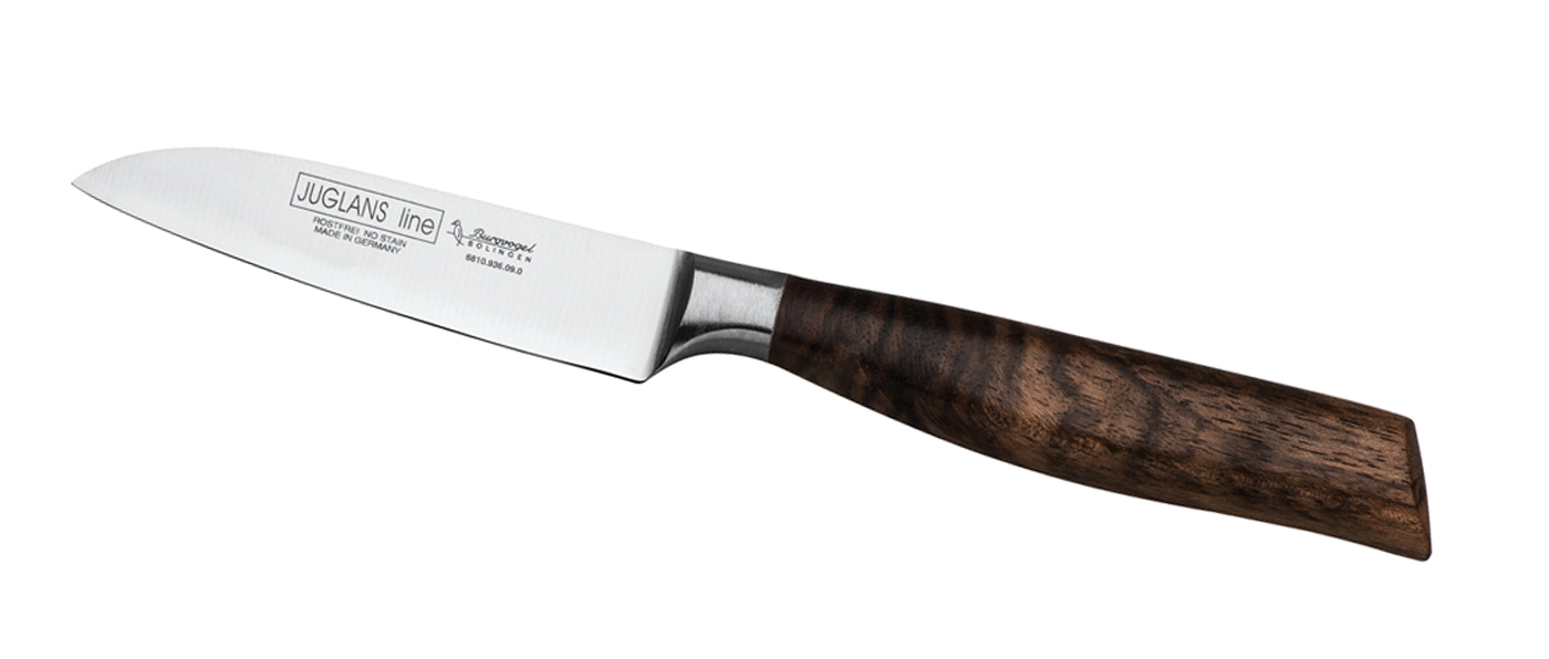 Gemüsemesser 9 cm  Serie Juglans Line Walnussholz von Burgvogel / Quality Made in SG
