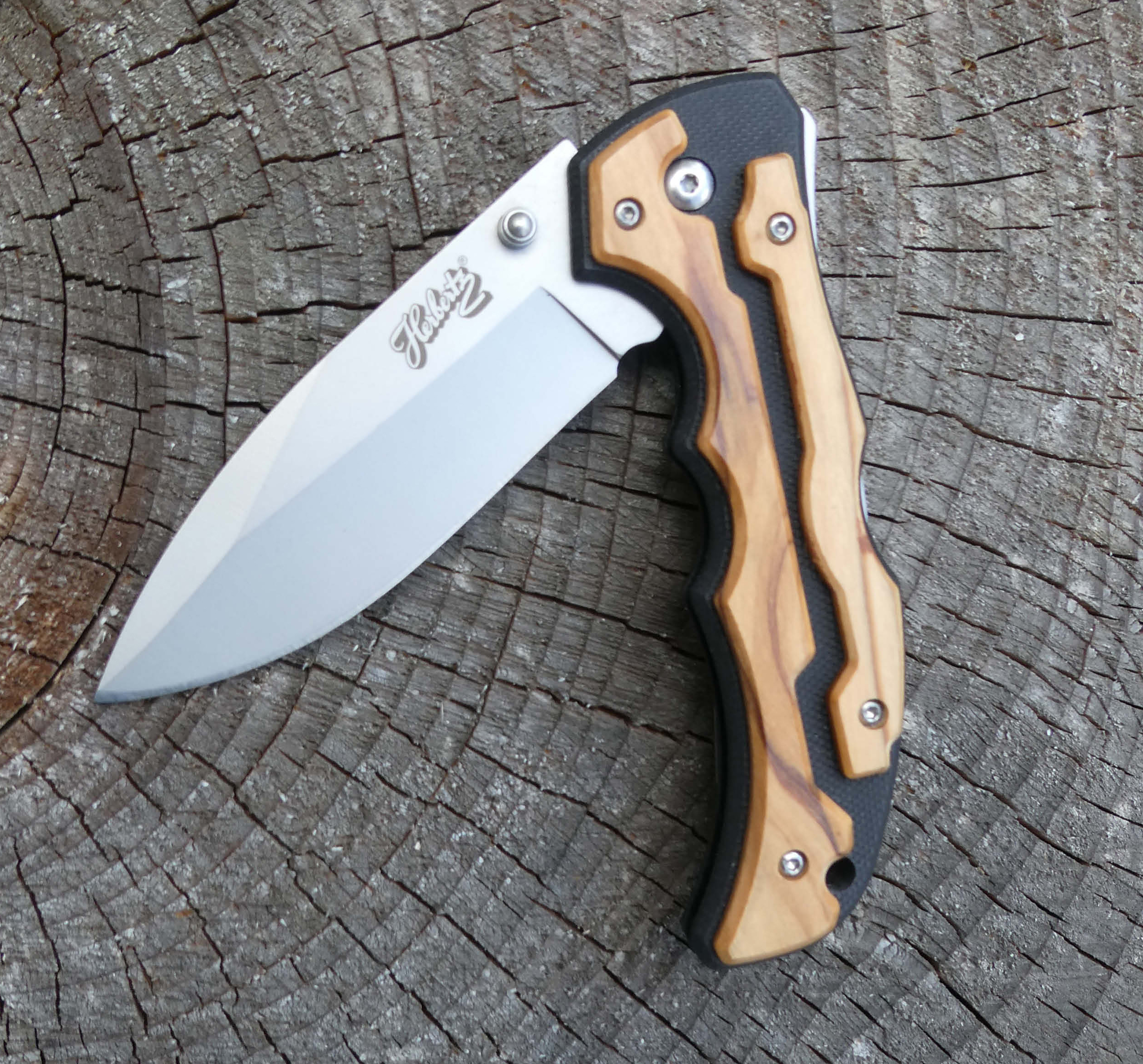 Einhandmesser G10 und Olivenholz  Selektion von Herbertz bei ISS bestellen