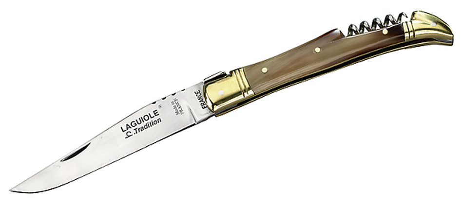 Laguiole-Messer Taschenmesser  Sandvik-Stahl 12C27, Schalen aus Hornspitze bei ISS