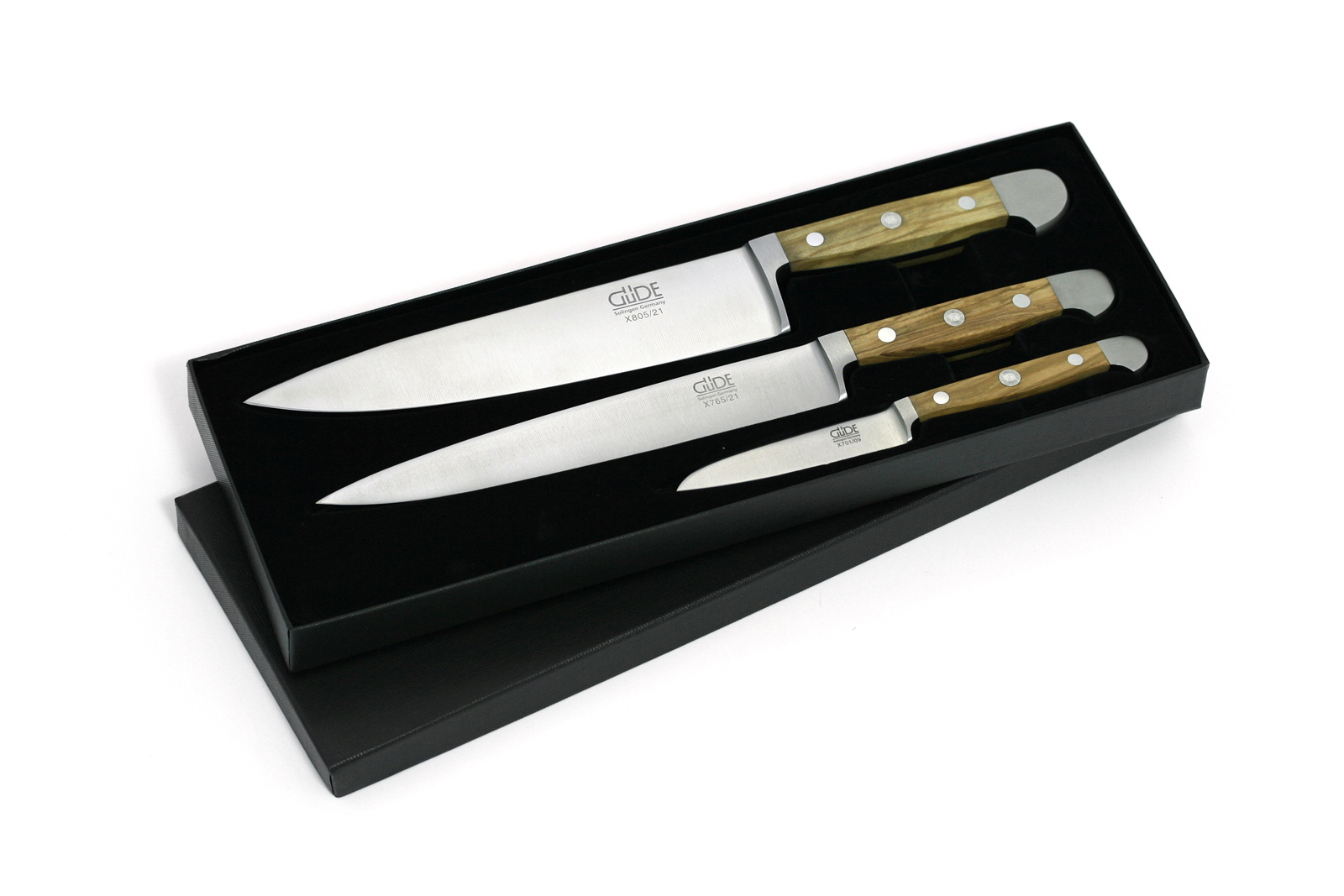 Kochmesserset 3 tlg Alpha Olive von Güde Quality Made in SG bei ISS bestellen