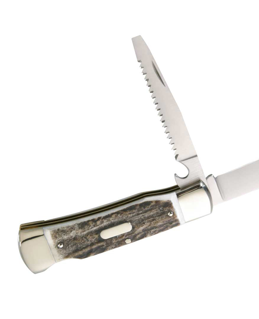 Hartkopf Solingen  Jagd Taschenmesser 2-tlg. Säge 8,7 cm Hirschhorn