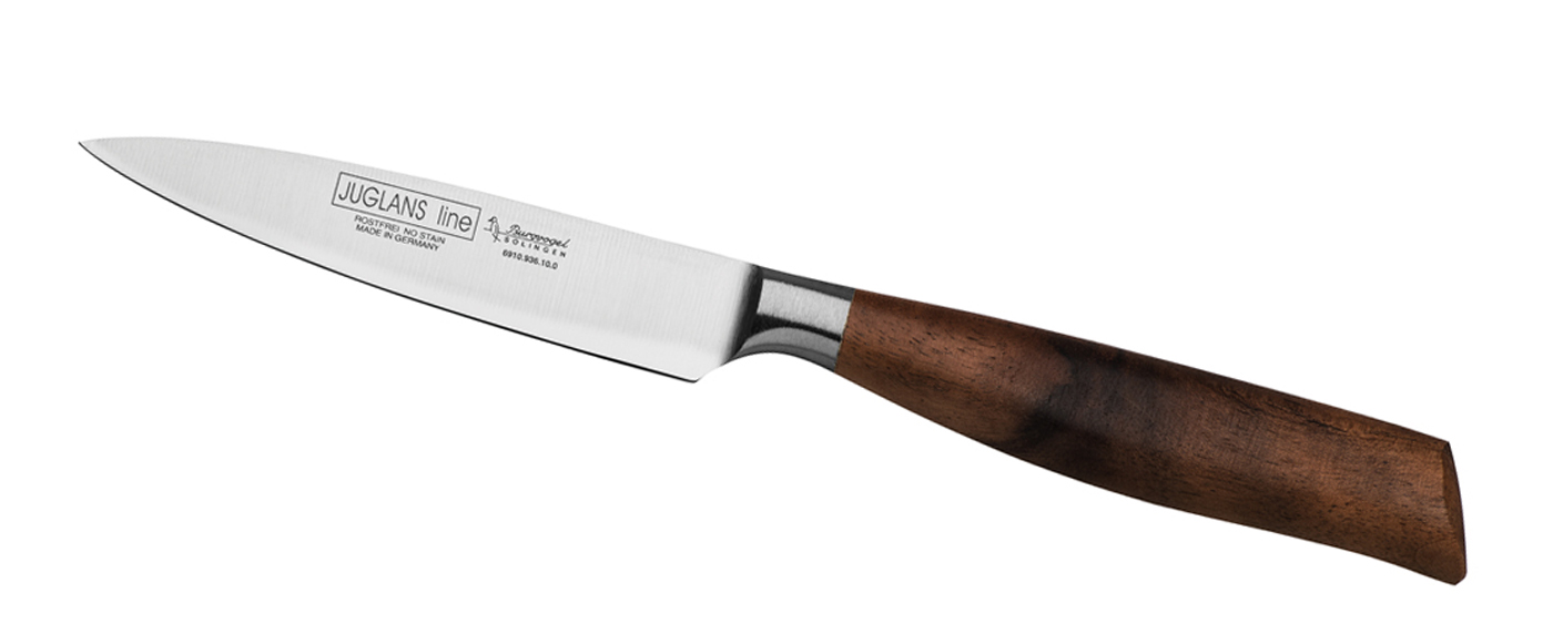 Gemüsemesser 10 cm  Serie Juglans Line Walnussholz von Burgv/ Quality Made in SG