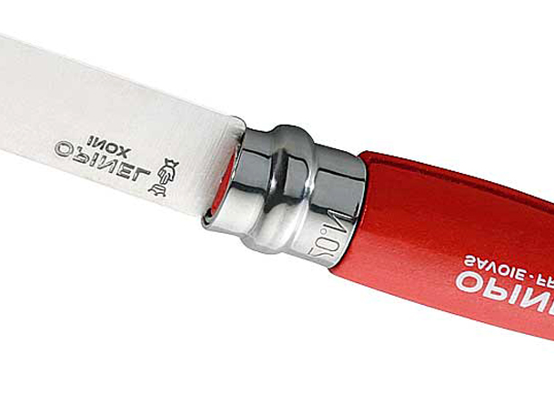 Opinel  Kindermesser, rostfrei, Buchenholz rot
