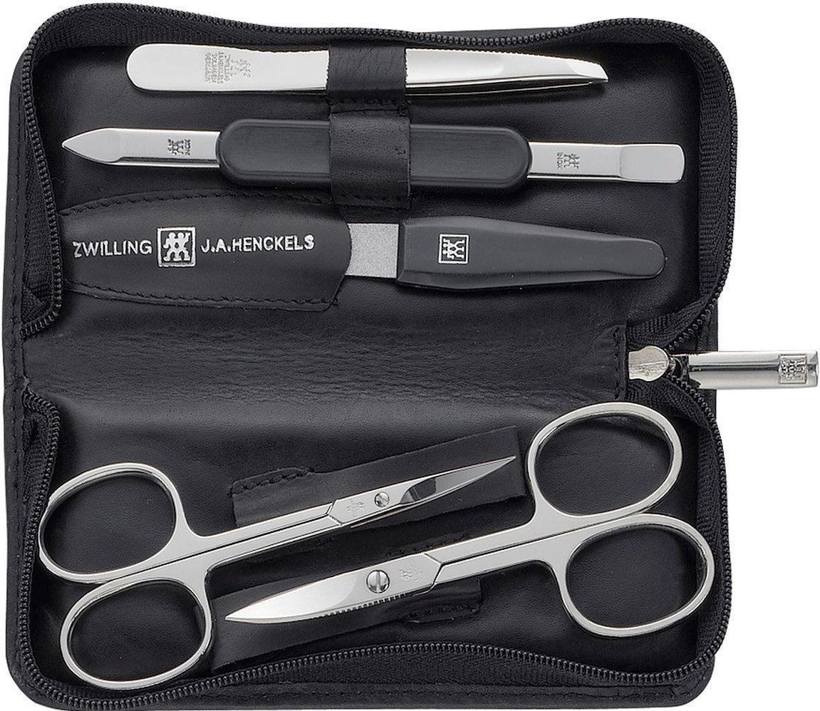 Reißverschluss-Etui, Nappaleder, schwarz, 5-tlg. von Zwilling