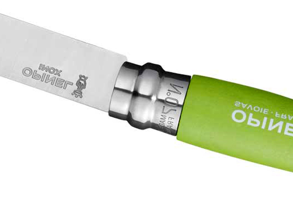 Opinel no. 07  Kindermesser, rostfrei, Buchenholz grün