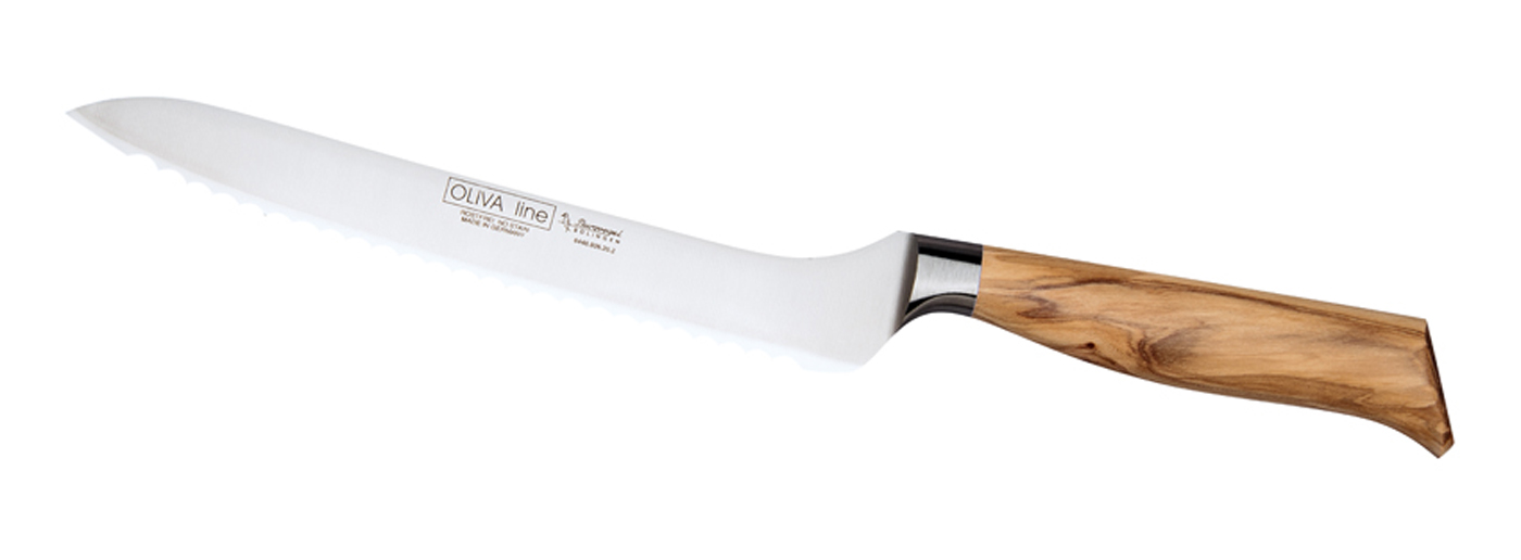Brotmesser 20 cm   Serie Oliva Line von Burgvogel Quality Made in SG