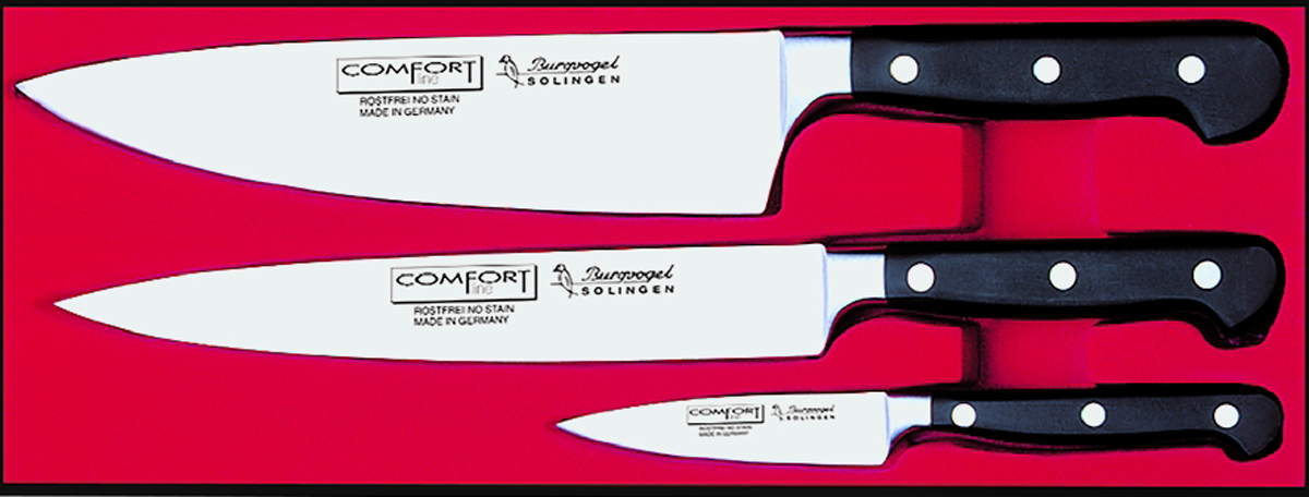Kochmesserset 3 tlg   Burgvogel Serie COMFORT line / Quality Made in SG