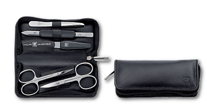 Reißverschluss-Etui, Nappaleder, schwarz, 5-tlg. von Zwilling
