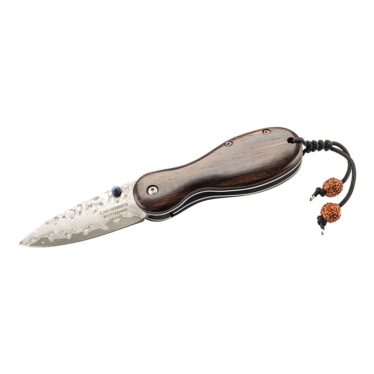 Einhandmesser Damast von Herbertz 17 Lagen rostfreier Damaststahl auf eine Kernlage aus AISI 440A