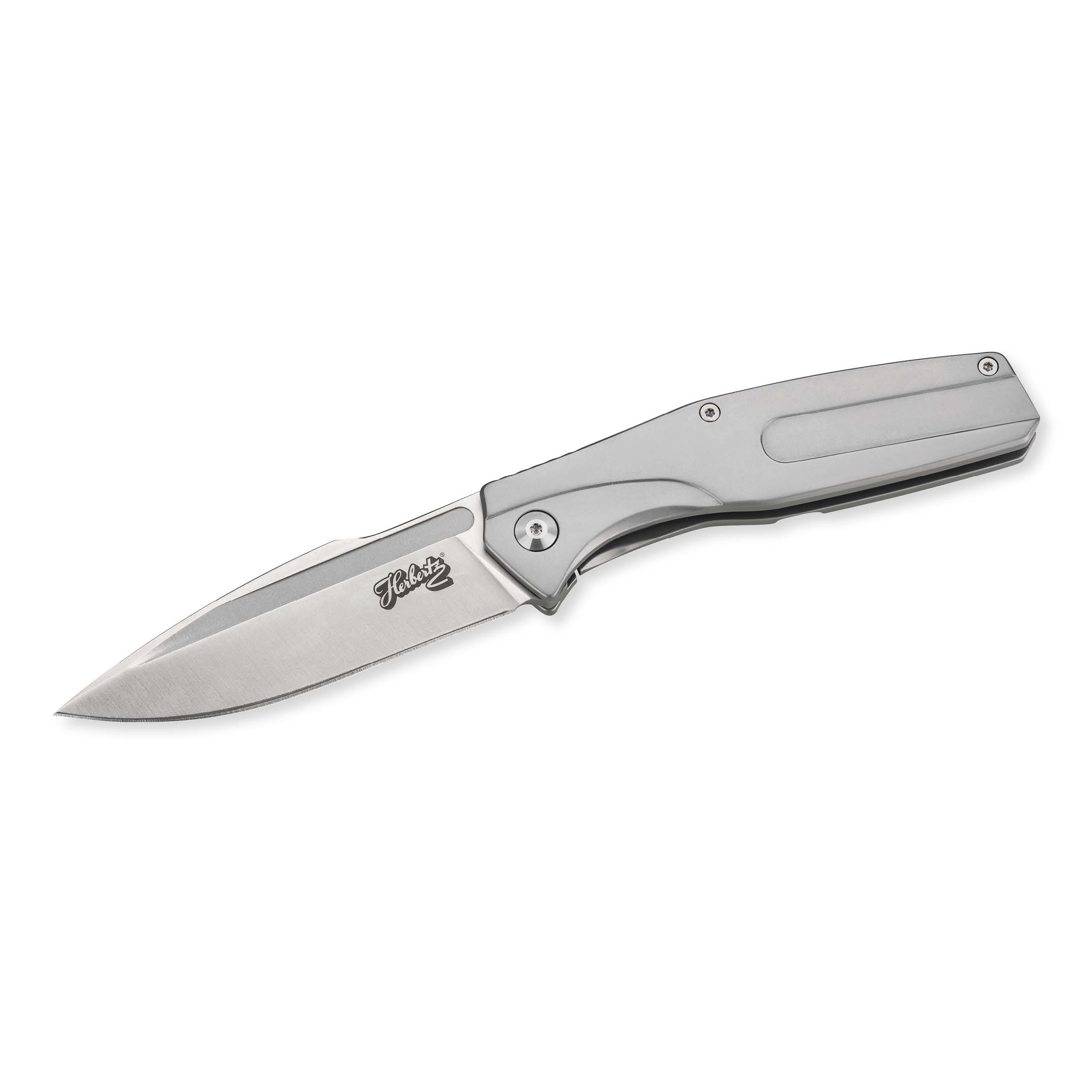 Taschenmesser Edelstahl  8,6 cm. von herbertz rostfreiem Hochleistungsstahl AISI 440