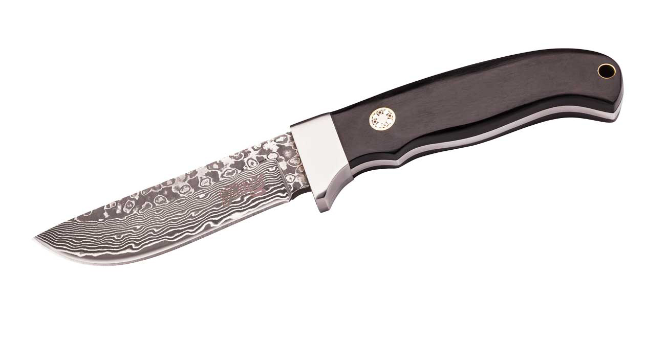 Herbertz Selektion Jagdmess Gürtelmesser bietet eine 69 -lagige Damaszenerklinge Klingenlänge 9 cm