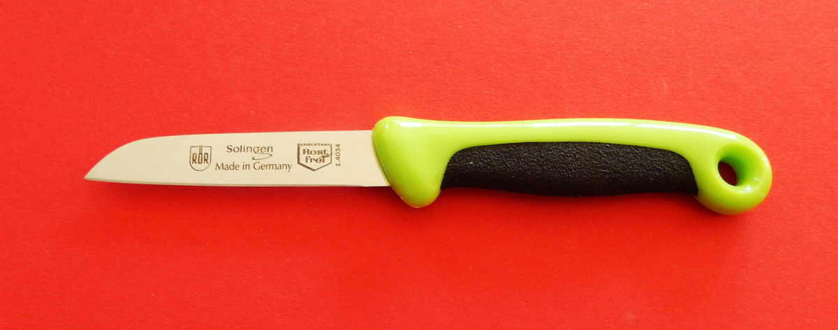Gemüsemesser Küchenmesser "Bicolor", 7,5 cm -grün - rostfrei  Quality Made in SG