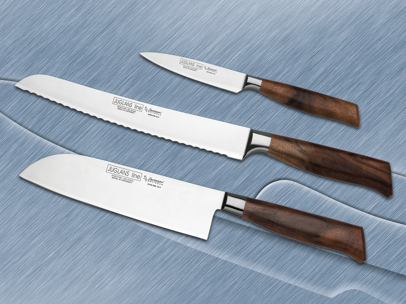 Burgvogel   Kochmesser 20 cm  Serie Juglans Line Walnussholz / Quality Made in SG bei ISS