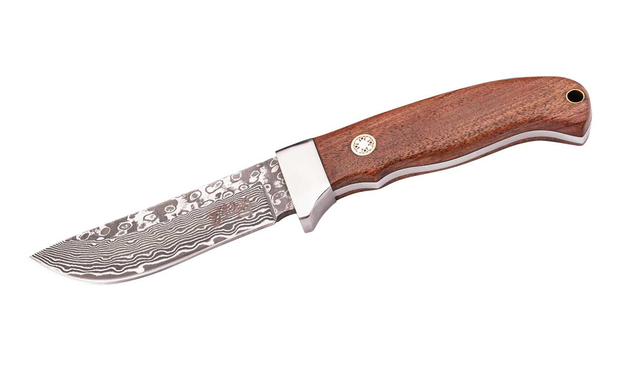 Jagdmess Gürtelmesser bietet eine 69 -lagige Damaszenerklinge 9 cm -  von Herbertz  bei ISS