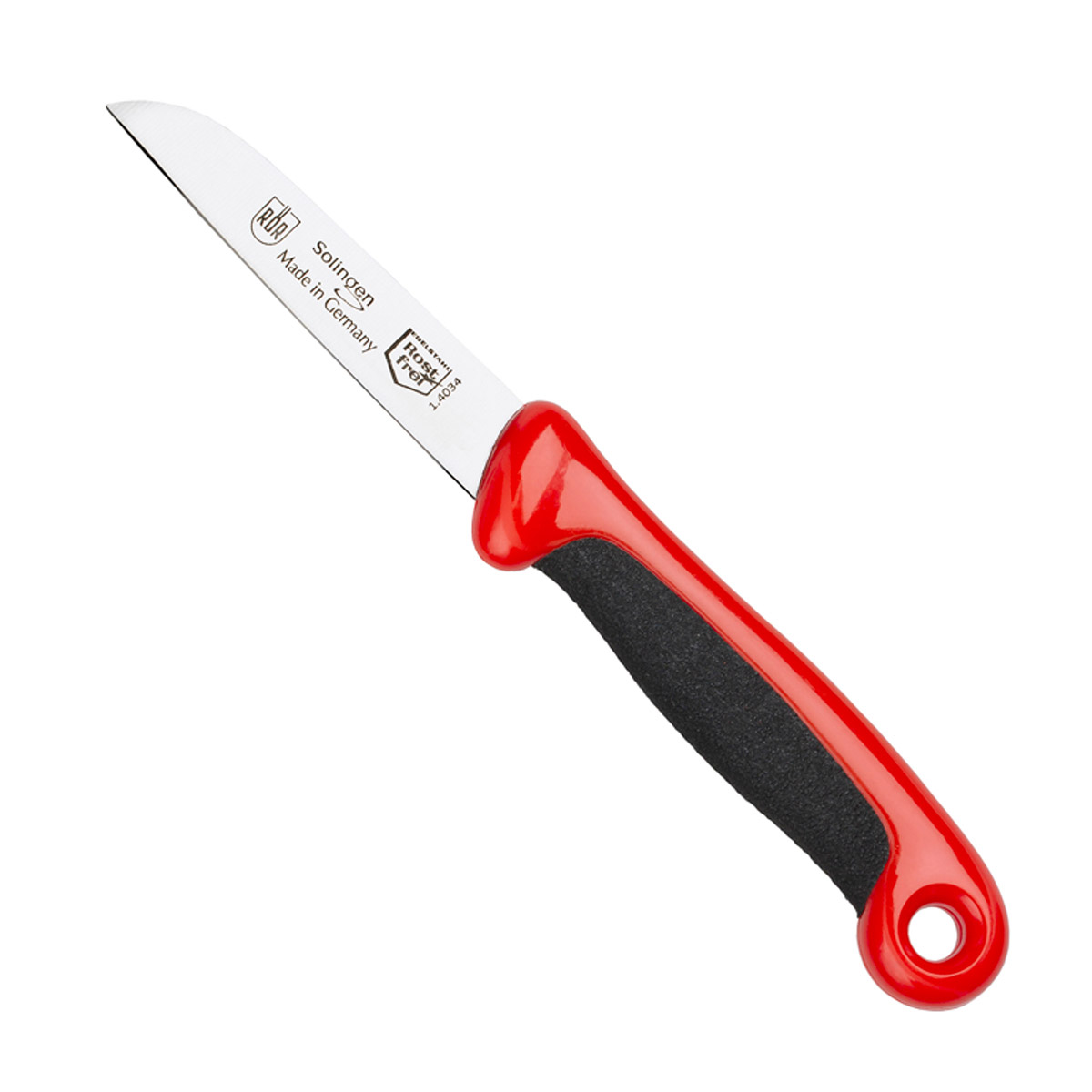 Gemüsemesser   "Bicolor"  7,5 cm rot rostfrei   Quality Made in SG
