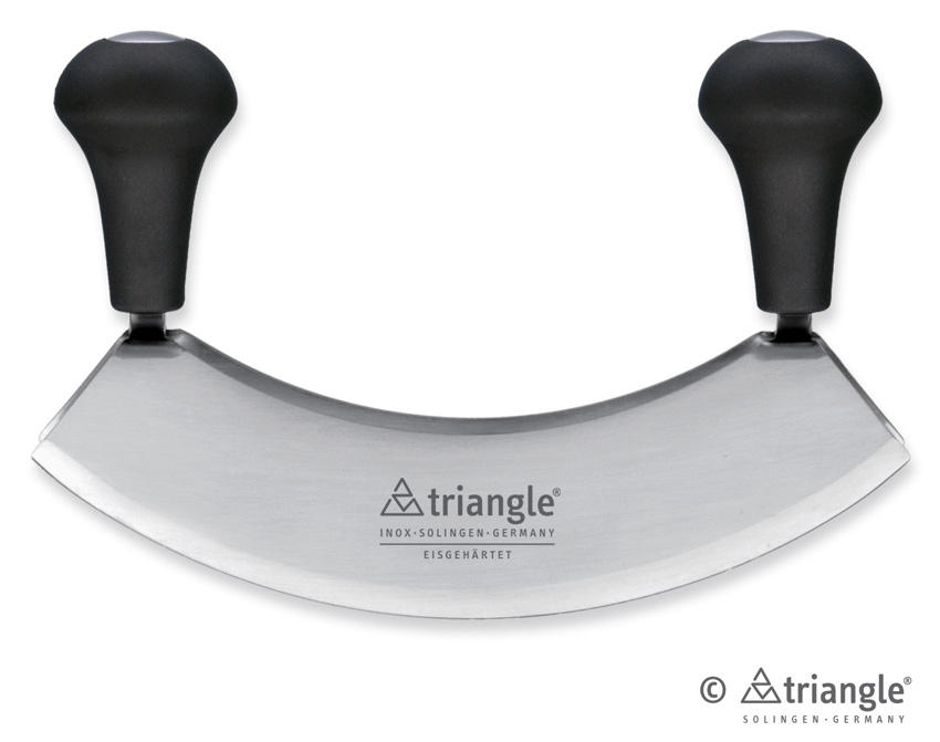 Kräuter Wiegemesser 18, cm, zweischneidig, gehärtet - triangle® Quality Made in SG
