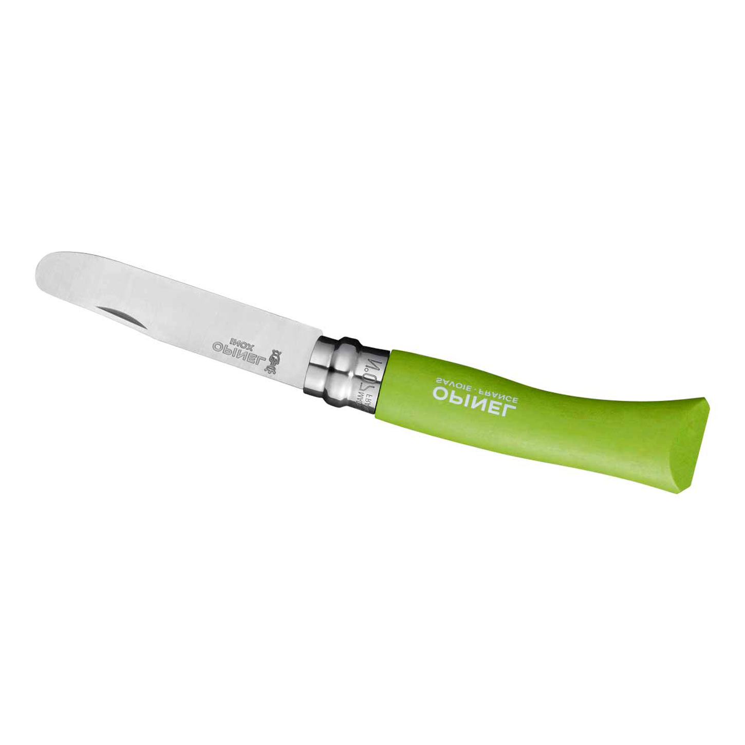 Opinel no. 07  Kindermesser, rostfrei, Buchenholz grün