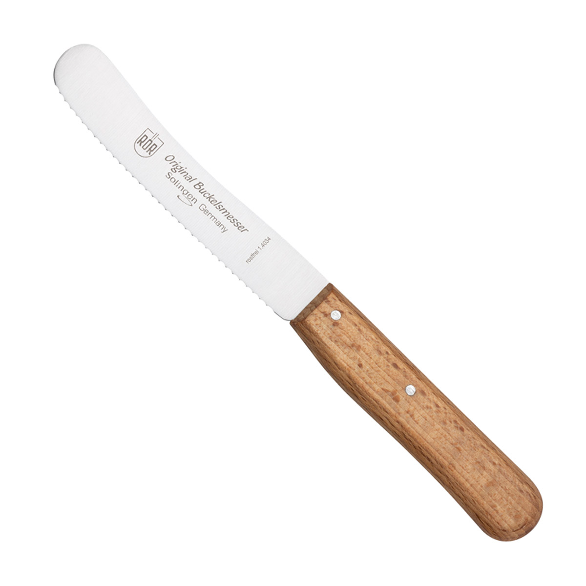 Rör  Original Buckels Messer Frühstücksmesser m. Konvexwelle mit rostfreier Klinge.  aus SG