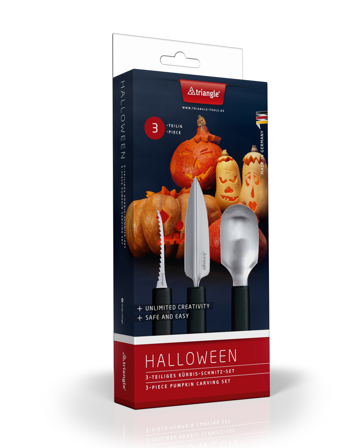 Kürbis-Schnitzs Set3-teilig für HALLOWEEN von triangle® bei ISS bestellen