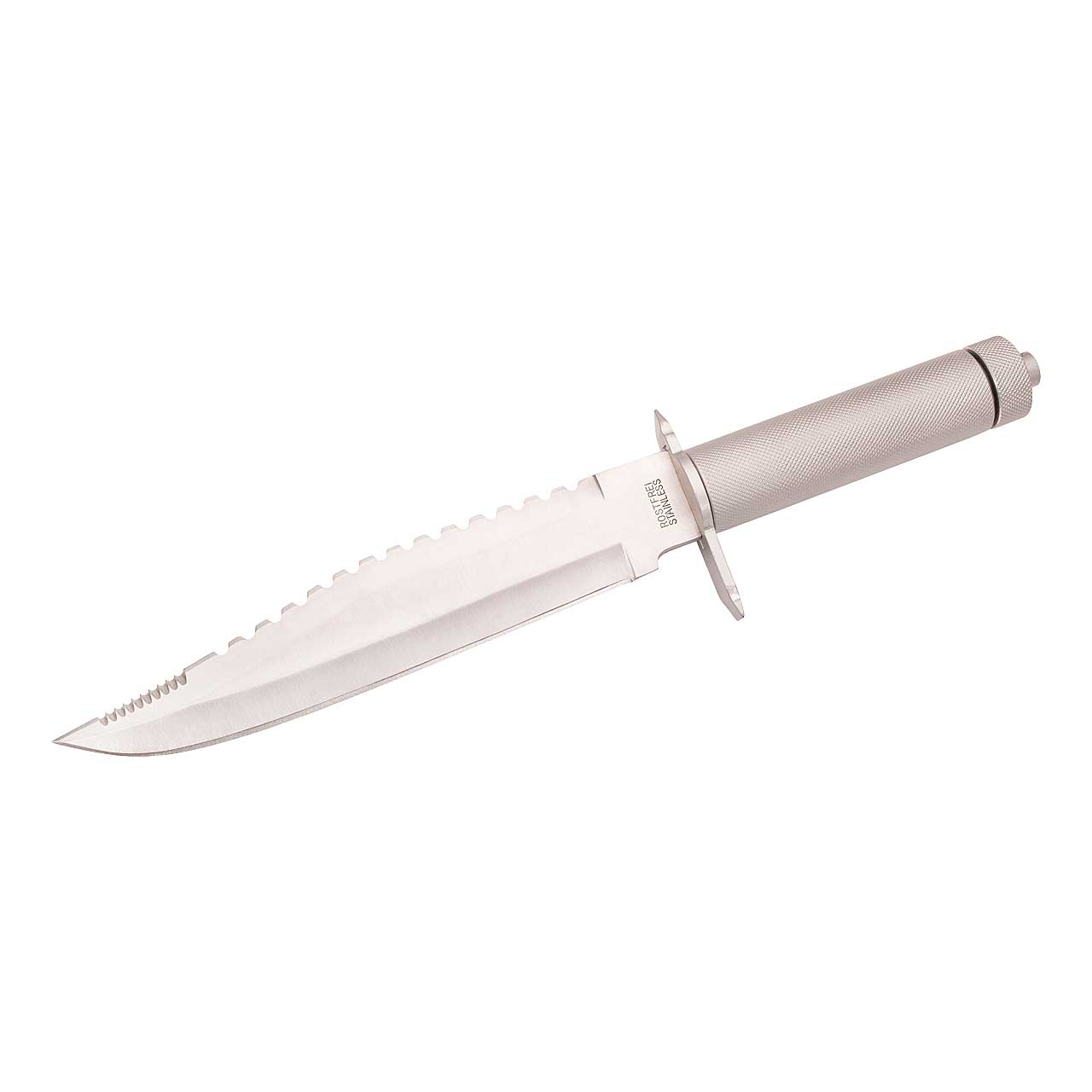 Outdoor- Survival-Messer,  Rückensäge,21,9 cm,  Aluminiumgriff, Schleifstein, Zubehör, Herbertz