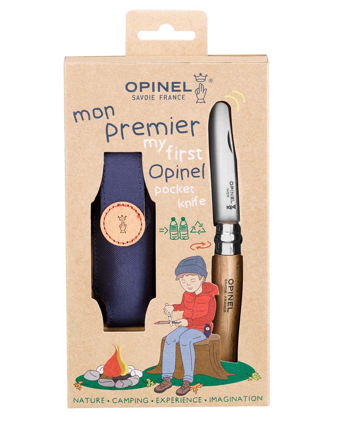 Opinel  Kindermesser, rostfrei, Buchenholz natur, Etui bei ISS