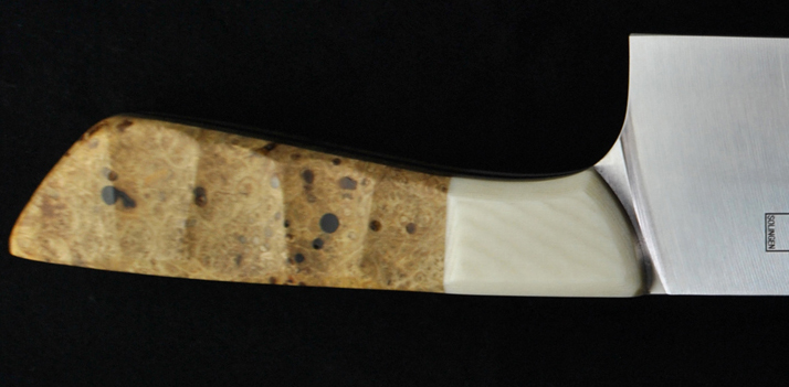 Beluga T7 Kochmesser 20 cm  Griff Messrbirke u-Elfenbein Mirkader Scheidle Quality Made in Solingen