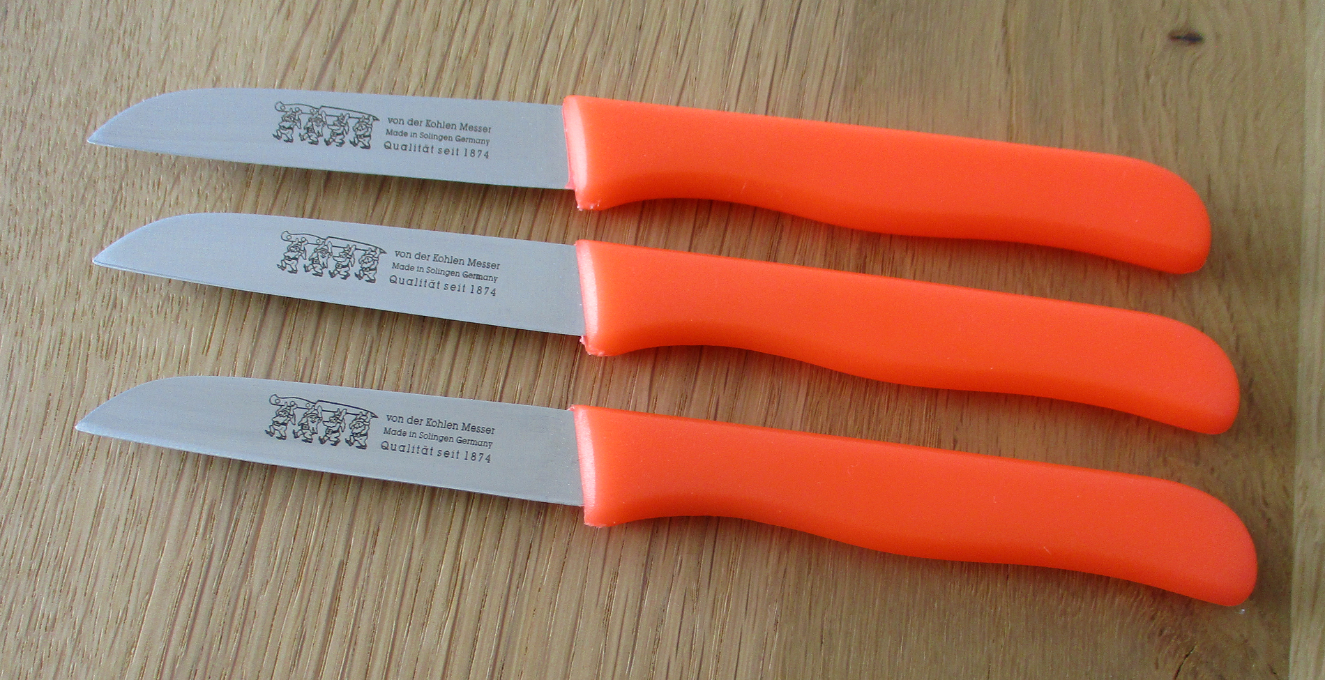 3 Gemüsemesser Küchenmesser 7,5 cm rostfrei von der Kohlen Quality Made in SG