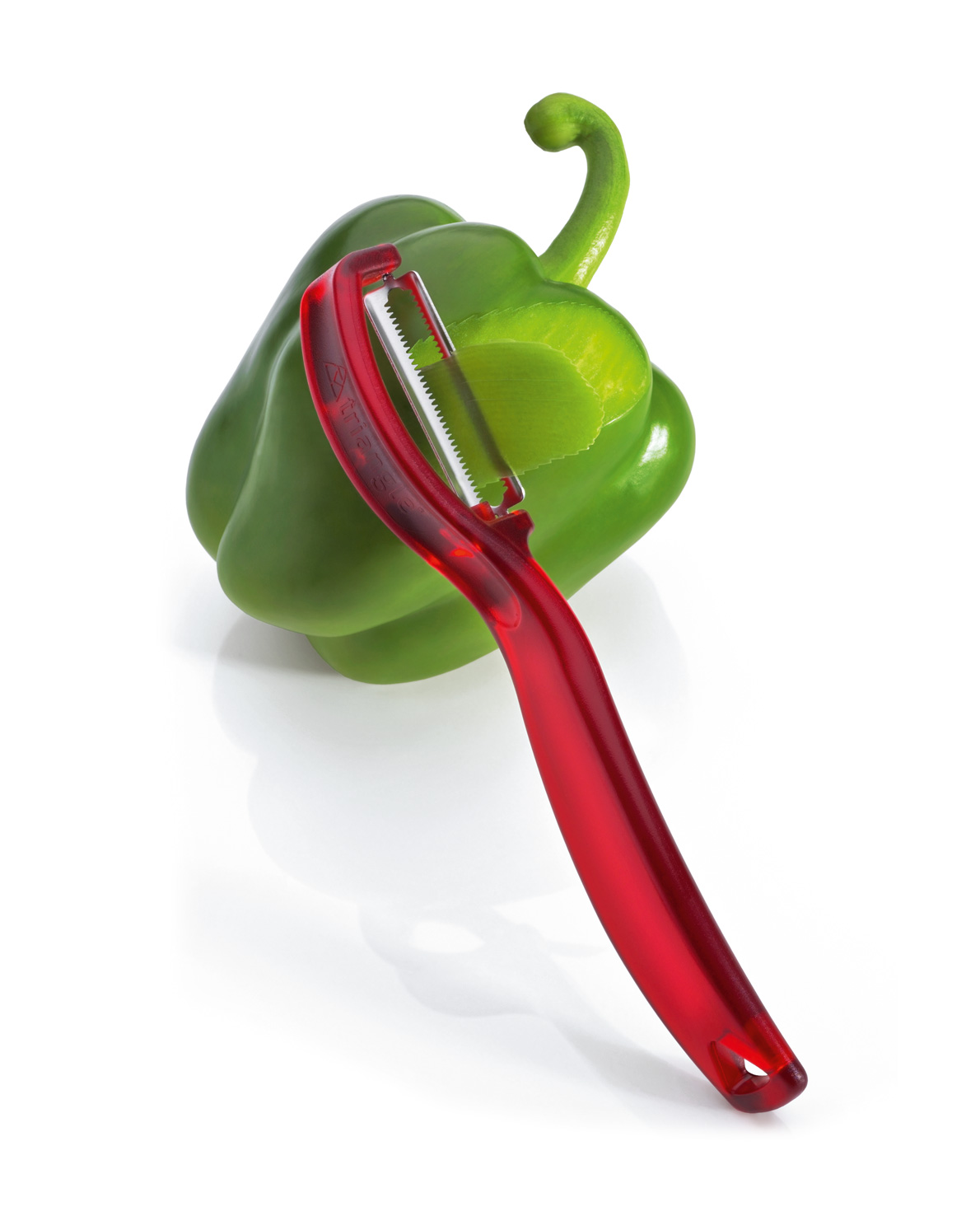 Vertikalschäler rot, gezahnte Klinge -Tomaten oder Paprika von triangle® Quality Made in SG