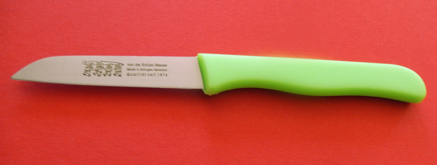 Gemüsemesser Küchenmesser  7,5 cm grün  - rostfrei von der Kohlen Quality Made in SG