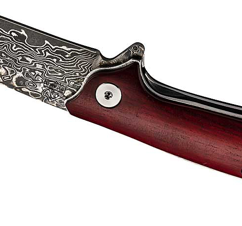 Damaszener Einhandmesser PUMA TEC rostfreiem 8Cr13 Stahl-beidseitig je 33-Lagen Damast Stahl bei ISS