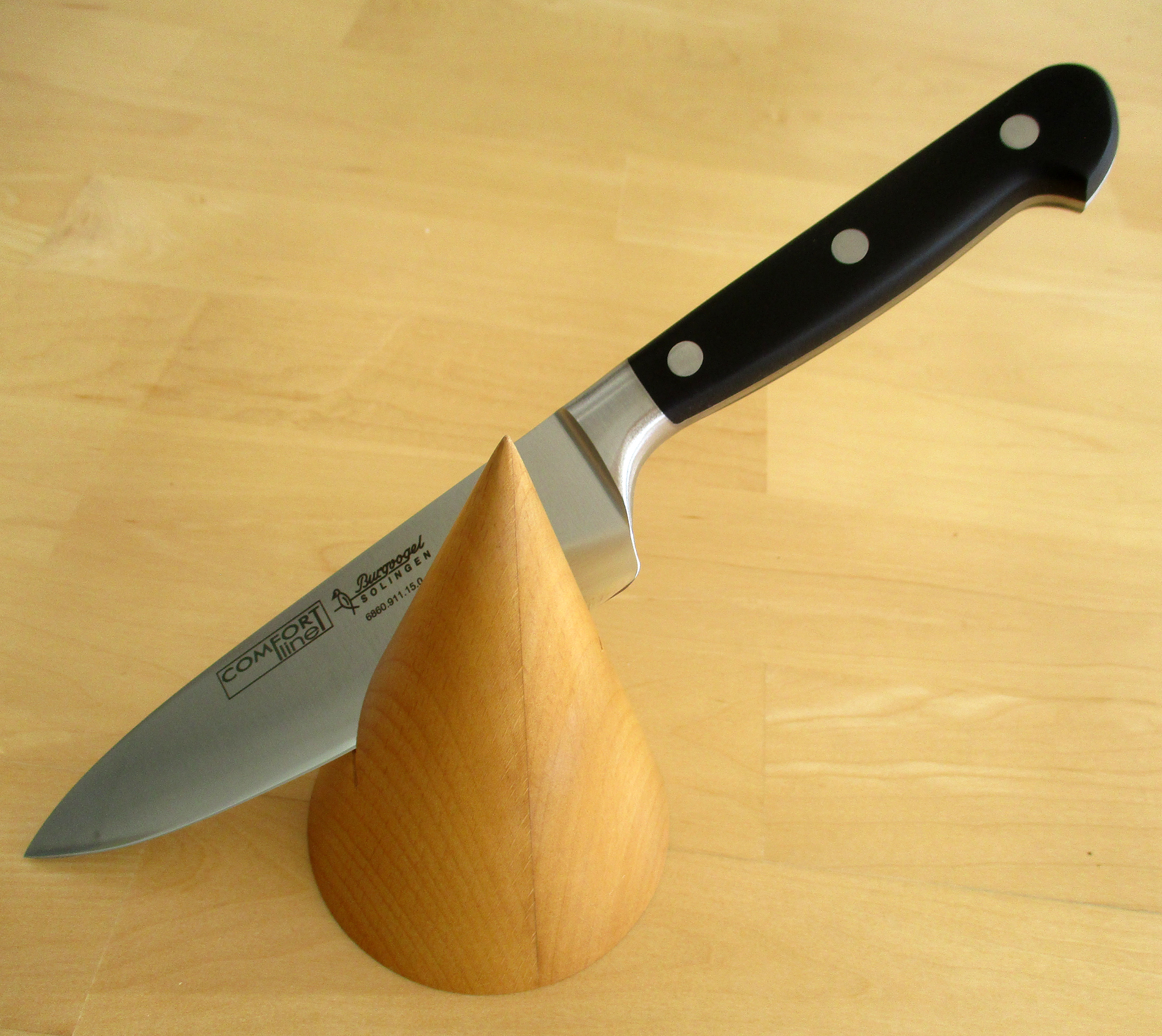 Holzkegel Buche für Kleines Kochmesser 16 Cm. Leer