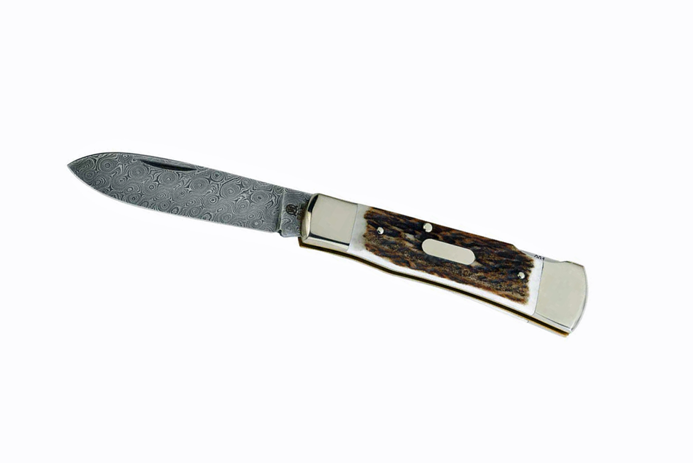 Hartkopf Solingen  Damast-Taschenmesser  300-lagige Rosendamast-Klinge