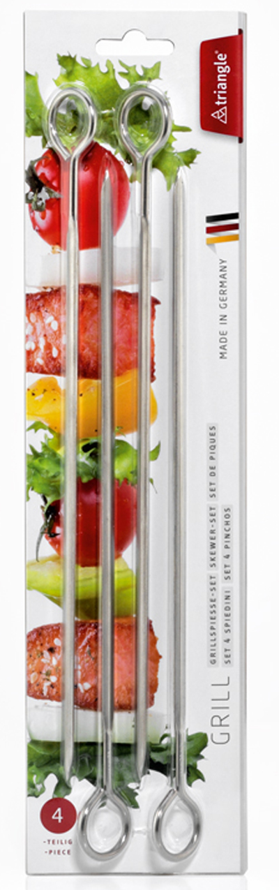 Grillspiesse Set mit Ring 4 tlg von triangle® -Quality Made in SG