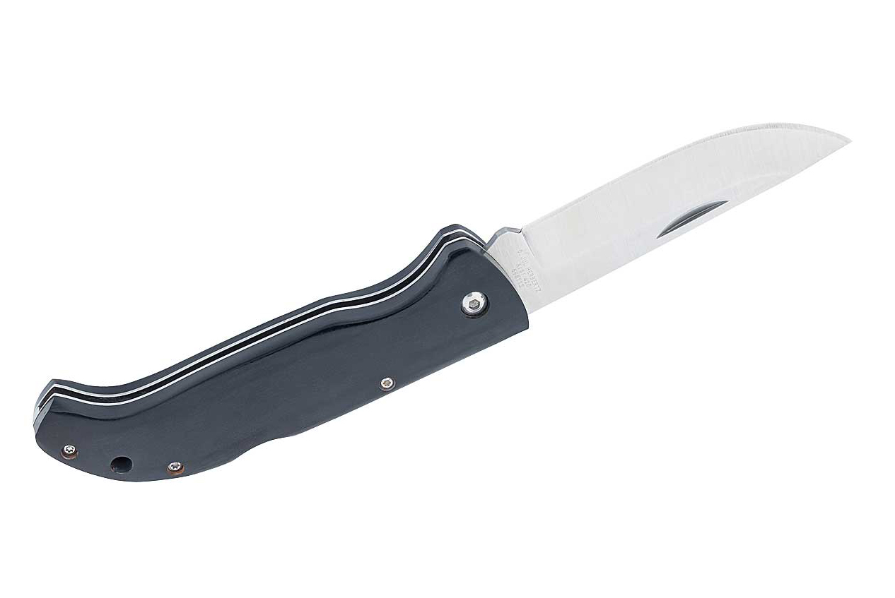 Taschenmesser 9 cm , rostfreiem AISI 420 Stahl aus schwarzem Pakkaholz von Herbertz bei ISS