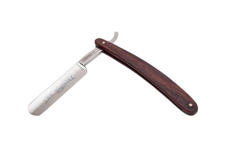 Rasiermesser Carbon 5/8 " G & F Solingen fein geschlifen- Rosenholz Schalen bei ISS bestellen