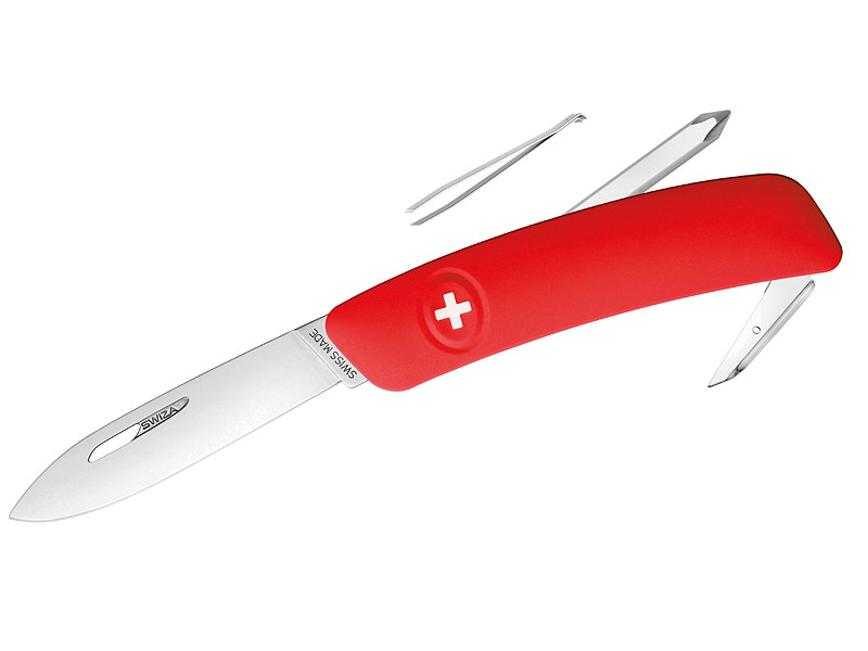 Taschenmesser   Stahl 440, Klingensperre, rote Anti-Rutsch-Griffschalen,