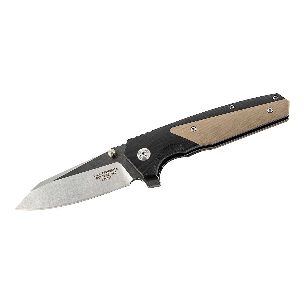 Einhandmesser Taschenmes 591012 von Herbertz Klinge aus rostfreiem AISI 440 Stahl